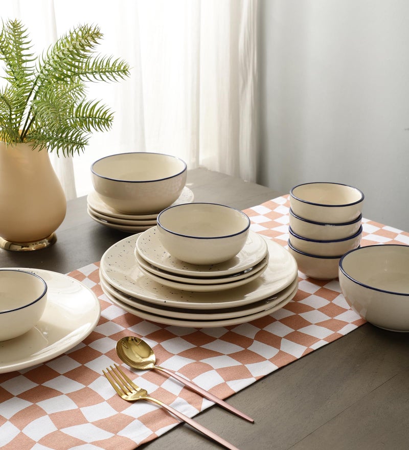 miah decor Ceramic Dinner Plates Set of 6 Handcrafted Dining Plates Full Plates for Home Kitchen and Restaurant Microwave Dishwasher Safe Size 10 Inches - Image 2
