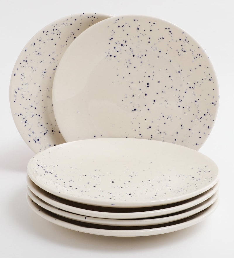 miah decor Ceramic Dinner Plates Set of 6 Handcrafted Dining Plates Full Plates for Home Kitchen and Restaurant Microwave Dishwasher Safe Size 10 Inches - Image 1