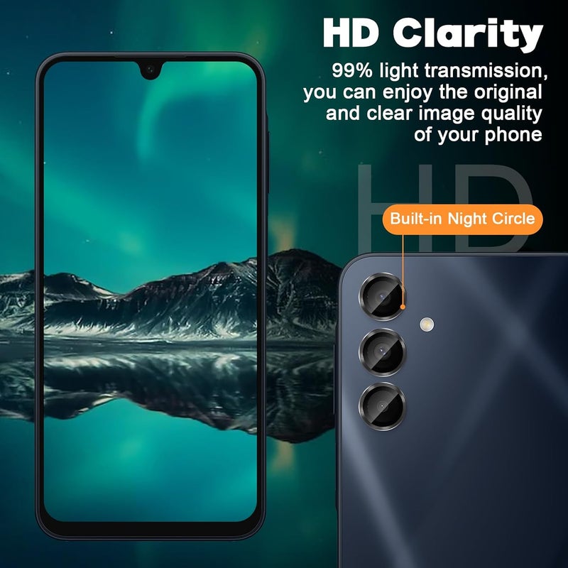 Camera Protector for Samsung Galaxy A16 5G/4G - Tempered Glass, 9H Hardness, Anti-Fingerprint - Black - Image 5