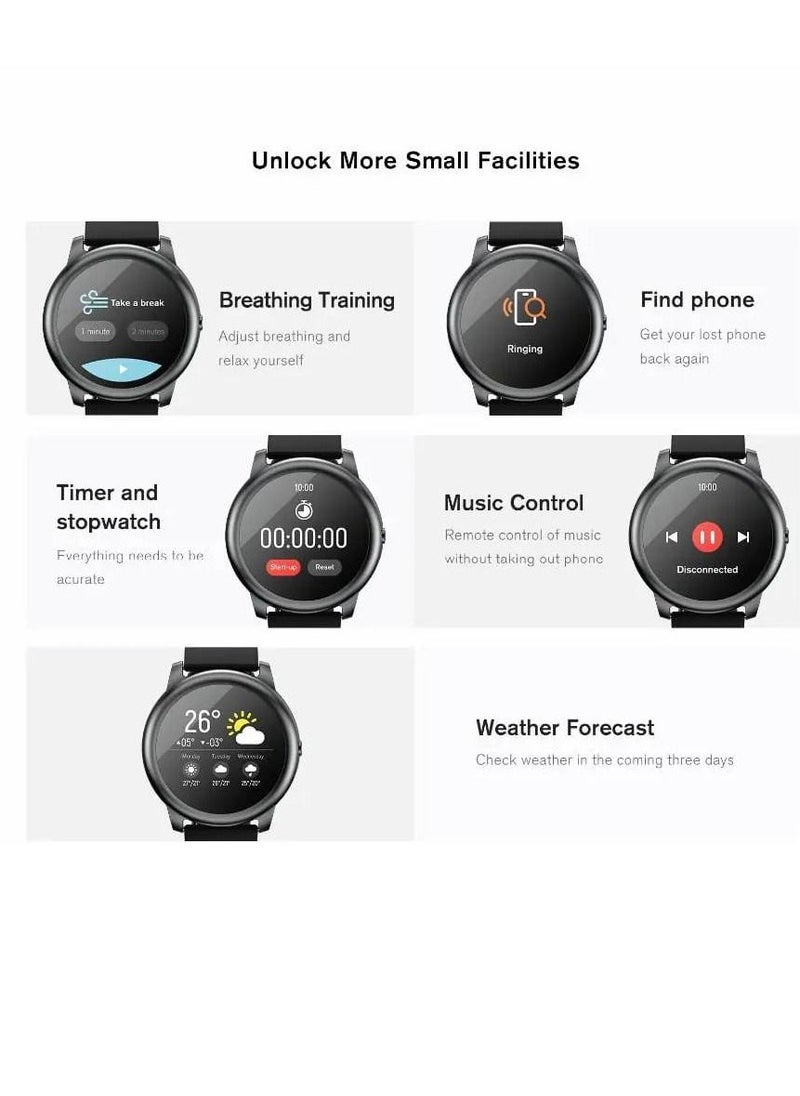 miYou LS05 HD Screen Heart Rate Monitor 12 Sport Models IP68 Waterproof Bluetooth Calling Smartwatch Black  - Image 2