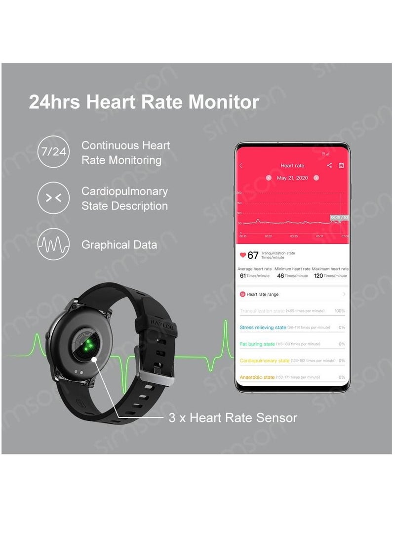 miYou LS05 HD Screen Heart Rate Monitor 12 Sport Models IP68 Waterproof Bluetooth Calling Smartwatch Black  - Image 3