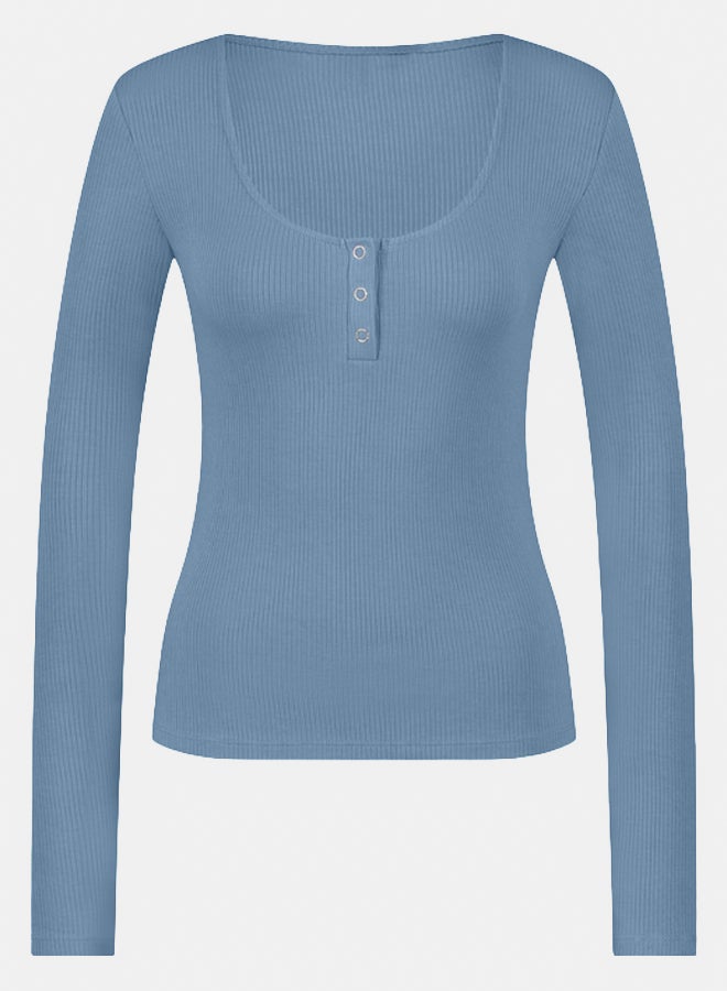 hunkemoller Ribbed Pyjama Top  - Image 1