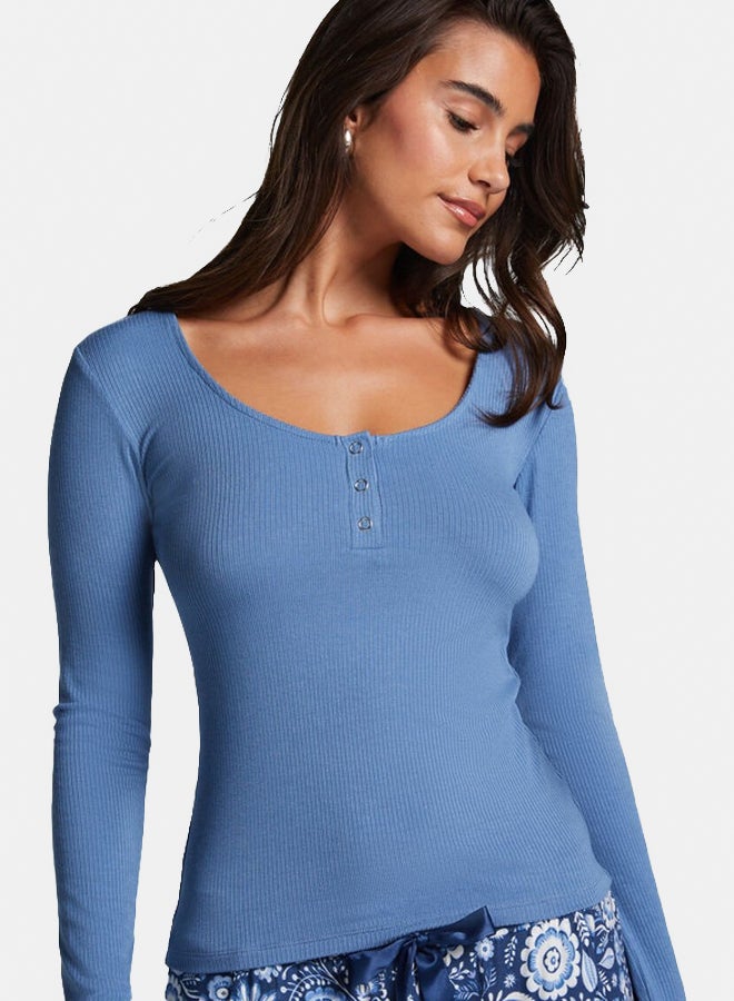 hunkemoller Ribbed Pyjama Top  - Image 4