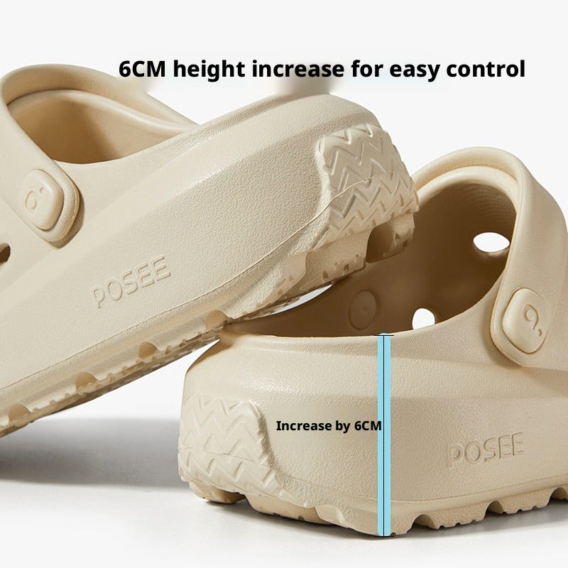 Puxi Couples' Slides Thick Sole EVA Beach Sandals 6cm Height Increase - Image 2