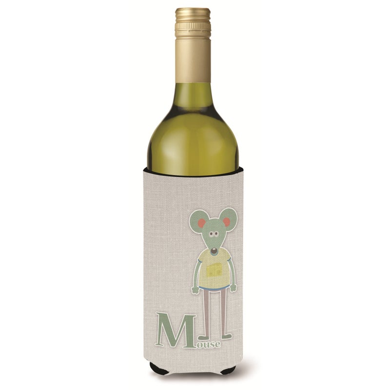 Caroline's Treasures ""Caroline's Treasures Alphabet M for Mouse Wine Bottle Beverage Insulator Hugger  Multicolor  750ml"" 