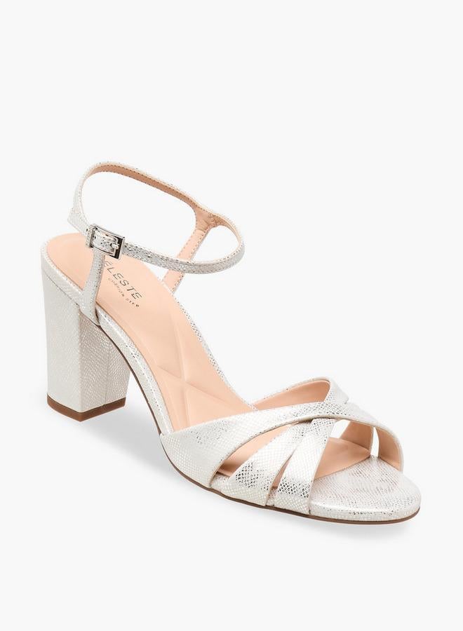 Celeste Women Block Heel Ankle Strap Sandals Ramadan Collections - Image 1