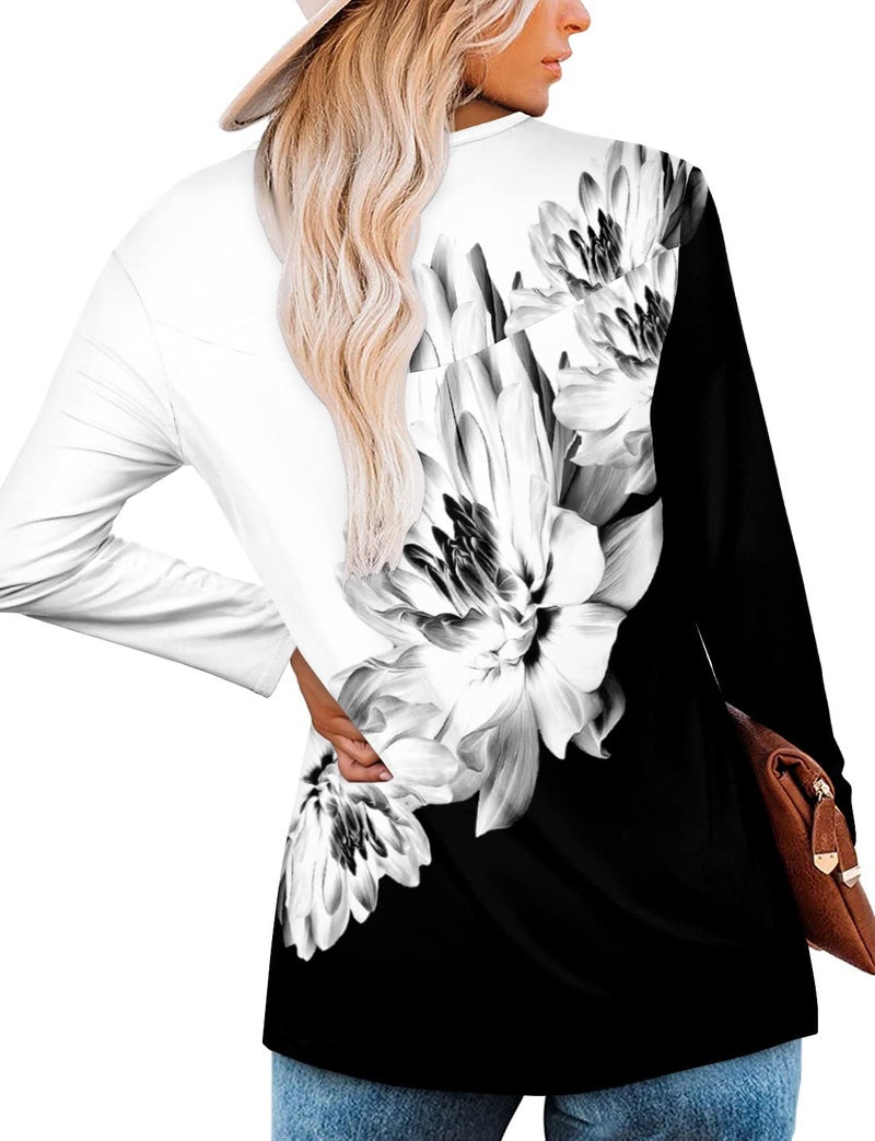 ROSELINLIN Tunic Tops to Wear with Leggings Womens Button Down Blouses Long Sleeve XXL - Image 4