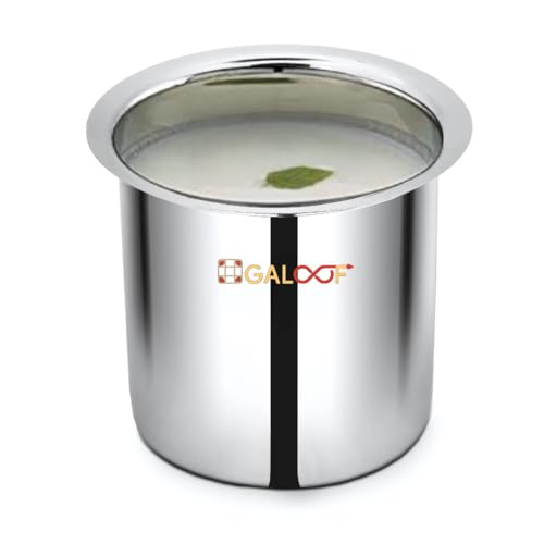 GALOOF Stainless Steel Deep Gunj for Boiling Milk and Water | Flat Bottom Deep Milk Pot Set of 3 | Long Tapeli Milk Boiler Vessel | 1 L, 1.3 L, 1.7 L Set of 3 Milk Pot Set - Image 2