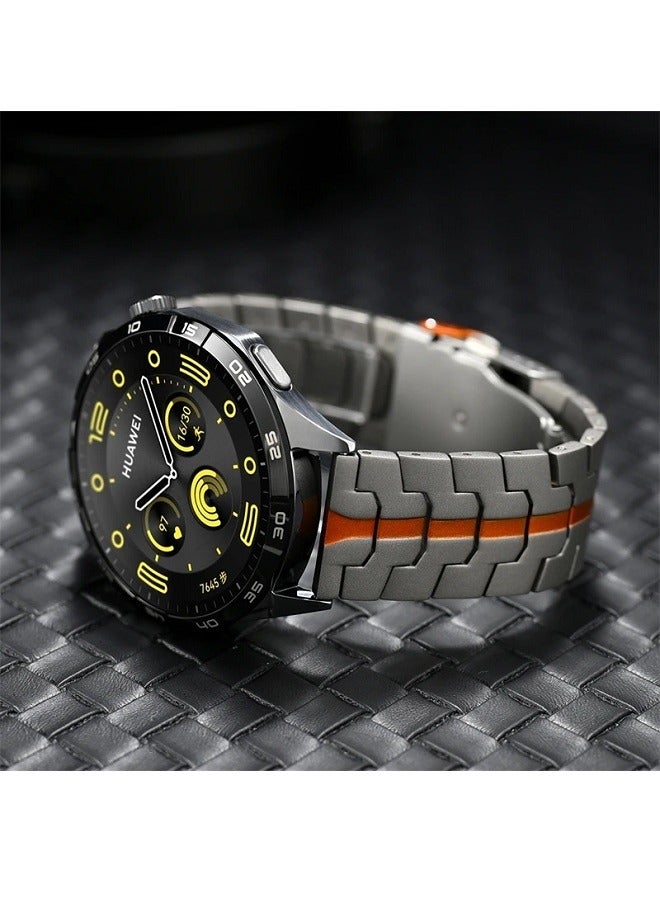 Beauenty Titanium Band for huawei Watch 4 3 Pro / GT 5 4 3 Pro, Luxury Universal 22mm Titanium Metal Replacement Watch Strap for Men and Women, Titanium-Orange - Image 5