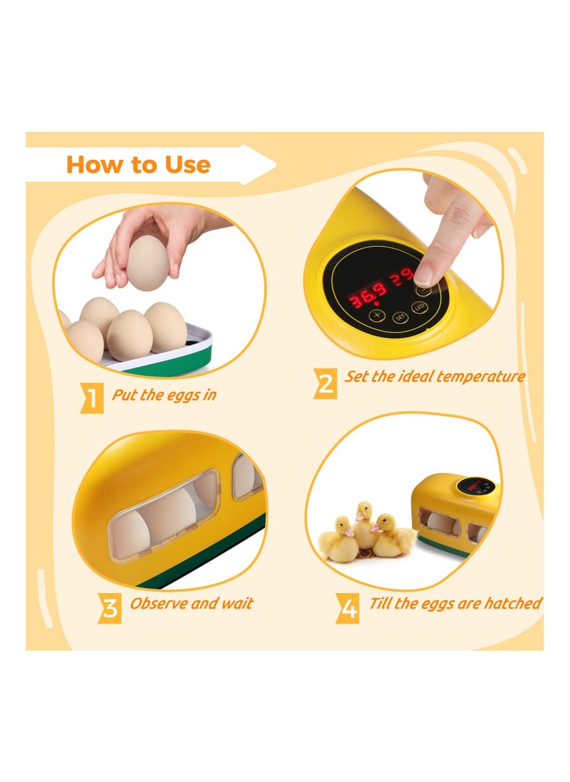 Generic - 8-Egg Digital Incubator with LED Candler, Temperature & Humidity Control Display - Ideal Educational Tool for Hatching Chicken, Duck, Goose, Quail, and Bird Eggs. - Image 1