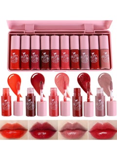TEAYASON 10 Colors Lip Stain Long Lasting Waterproof, Tinted Cheek & Lip Stain, Korean Lip Tint, tinta para labios, Mini Liquid Lipstick Set  - Image 1