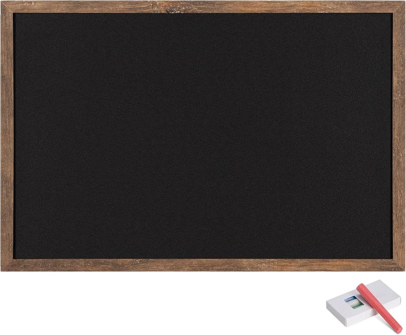 Navaris Navaris WallMounted Chalkboard  Approx 28 x 20 Framed Blackboard for Wall  Memo Message Board with 4 Chalk Sticks for Home Kitchen Office Kids  - Image 1