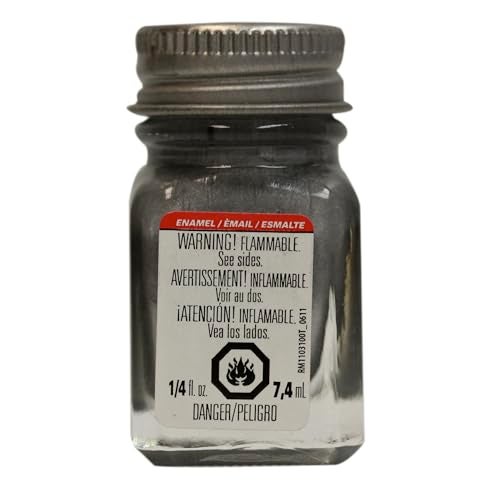 Testors 1181TT Enamel Paint, 0.25 Oz, Flat Aluminum - Image 1