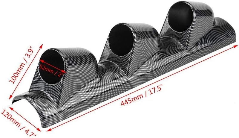 woobles Universal Heavy Duty Racing Sport Meter Gauge Pillar Mount Pod Holder Bracket Gauge Holder(Three Holes)/Automotive Instrument Panel Gauge Kits - Image 2