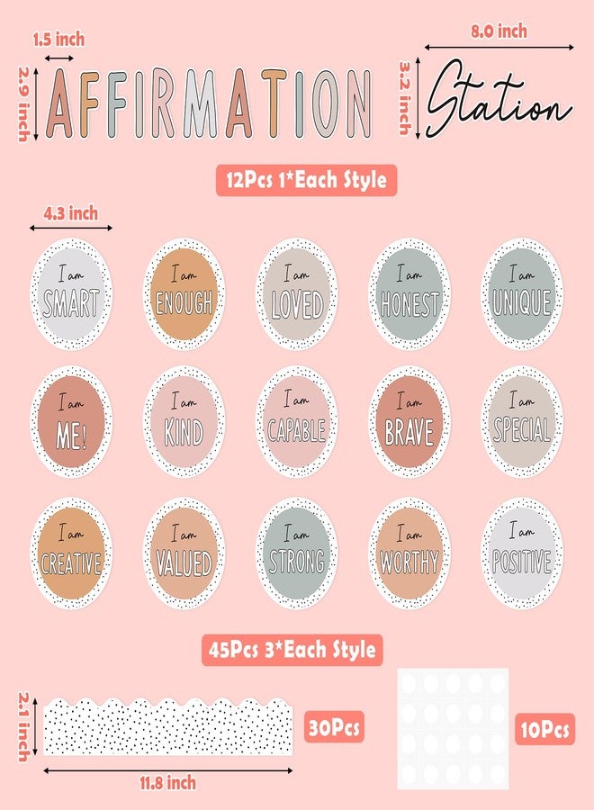CPicdn 97Pcs Back to School Affirmation Station Bulletin Board Classroom Decoration Motivational Positive Saying Poster Cutouts Border Trim Back to School Party Classroom Chalkboard Wall Door Decor - Image 2