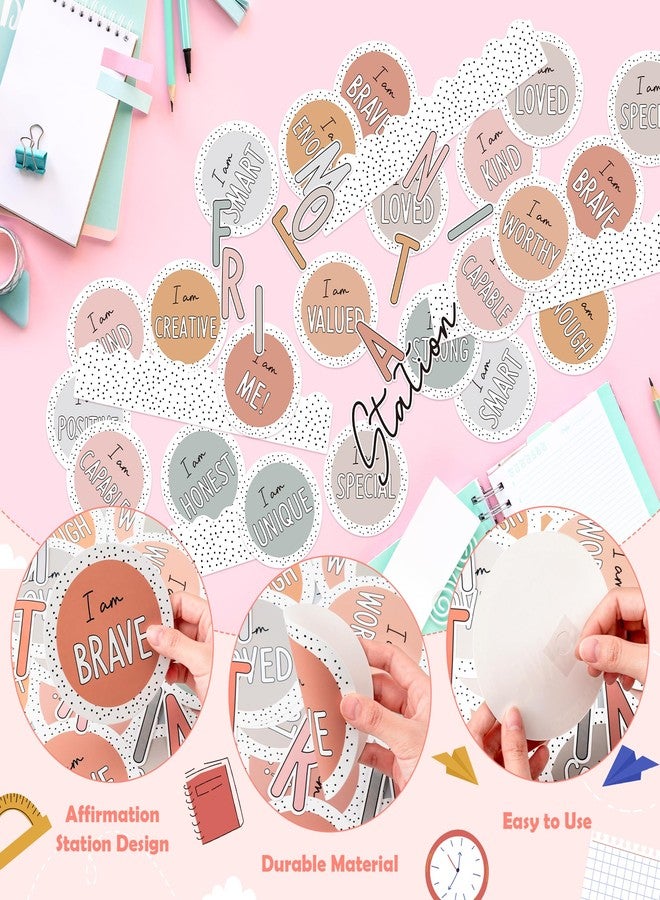 CPicdn 97Pcs Back to School Affirmation Station Bulletin Board Classroom Decoration Motivational Positive Saying Poster Cutouts Border Trim Back to School Party Classroom Chalkboard Wall Door Decor - Image 3