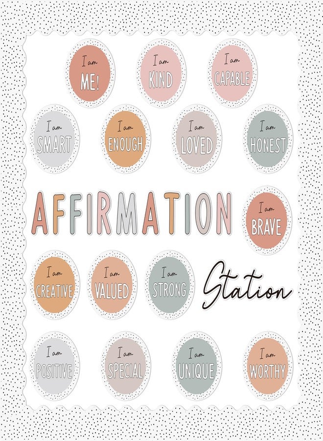 CPicdn 97Pcs Back to School Affirmation Station Bulletin Board Classroom Decoration Motivational Positive Saying Poster Cutouts Border Trim Back to School Party Classroom Chalkboard Wall Door Decor - Image 1