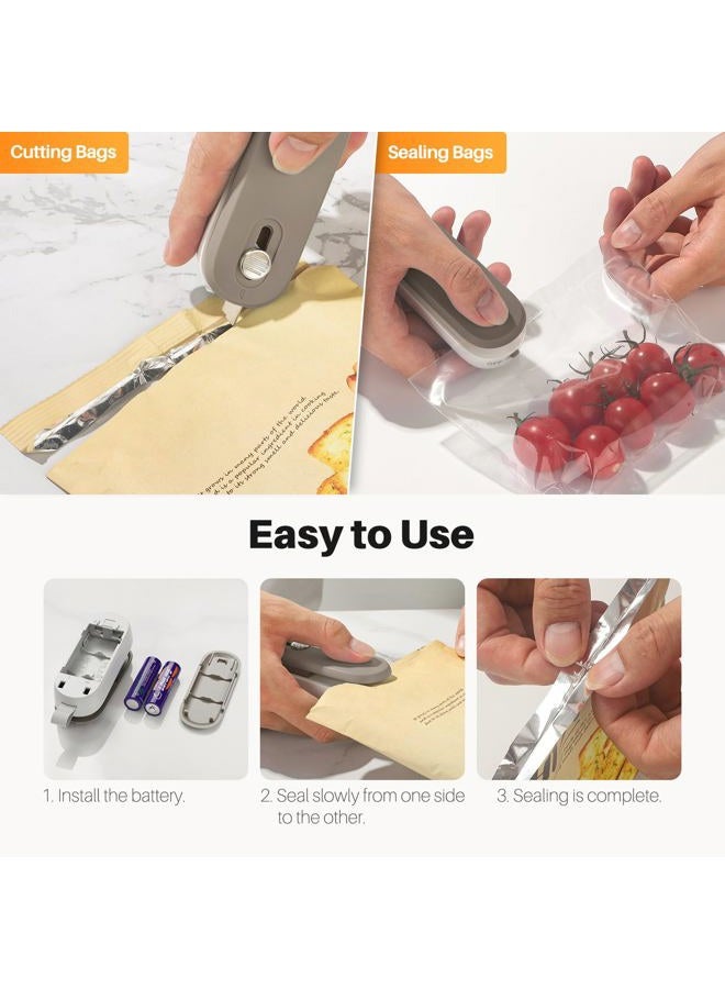ODSD 2 in 1 Mini Bag Sealer Heat Seal and Cutter With Lanyard - Portable Handheld Chip Heat Sealer for Snacks, Candies, Plastic Food Storage (Batteries Included) - Image 3
