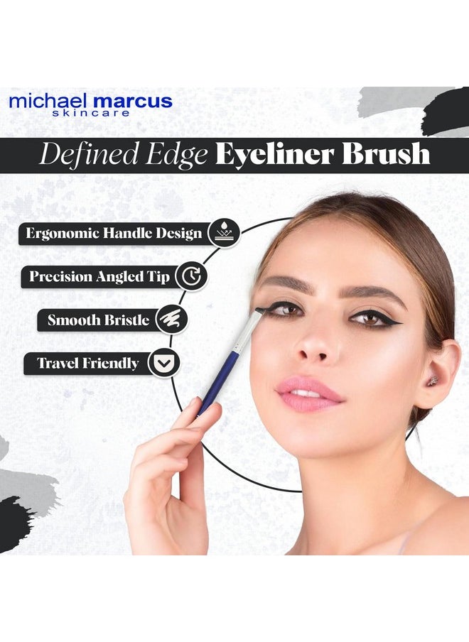 Michael Marcus michael marcus Cake Eyeliner & Brush - 2 Piece Water Activated Dry Pressed Eyeliner & Professional Brush - Long-Lasting, Vibrant Color, Smudge Resistant - Cruelty Free Paraben Free (Kohl)  - Image 3