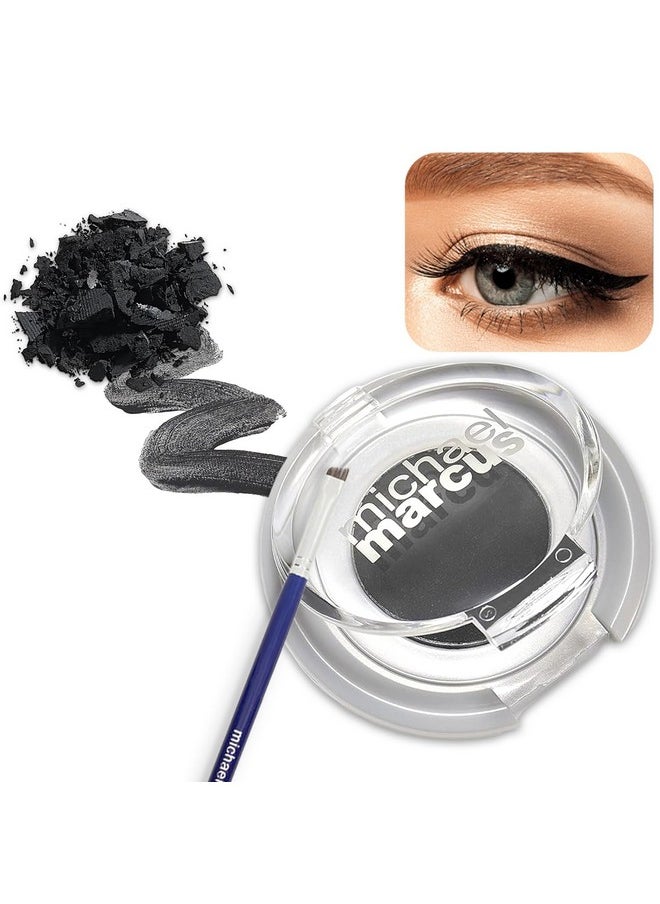 Michael Marcus michael marcus Cake Eyeliner & Brush - 2 Piece Water Activated Dry Pressed Eyeliner & Professional Brush - Long-Lasting, Vibrant Color, Smudge Resistant - Cruelty Free Paraben Free (Kohl)  - Image 1