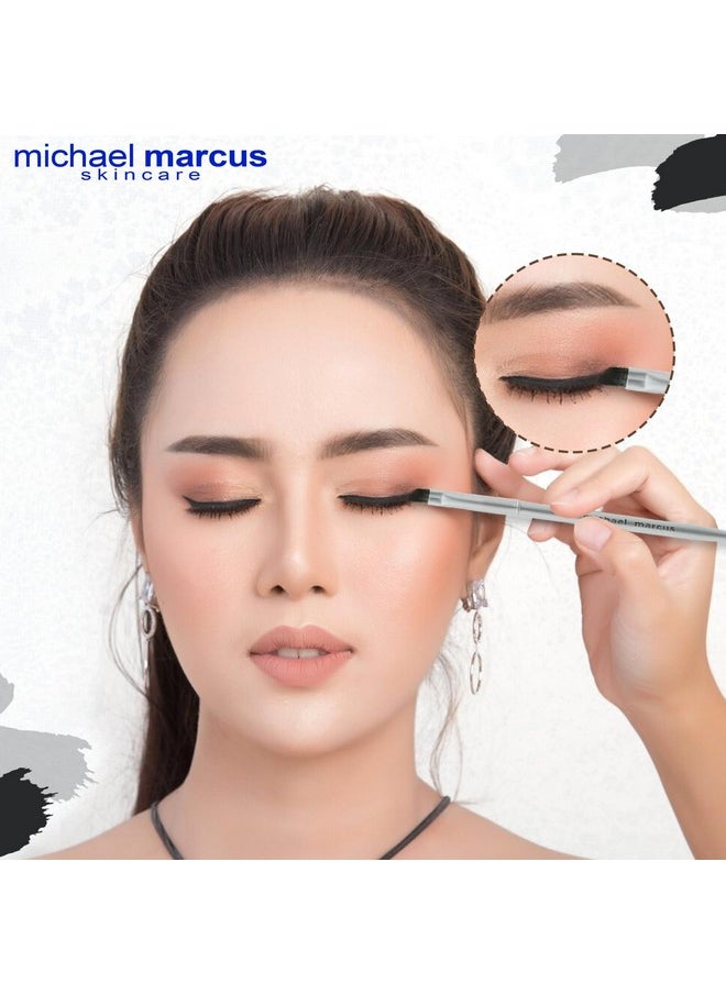 Michael Marcus michael marcus Cake Eyeliner & Brush - 2 Piece Water Activated Dry Pressed Eyeliner & Professional Brush - Long-Lasting, Vibrant Color, Smudge Resistant - Cruelty Free Paraben Free (Kohl)  - Image 4