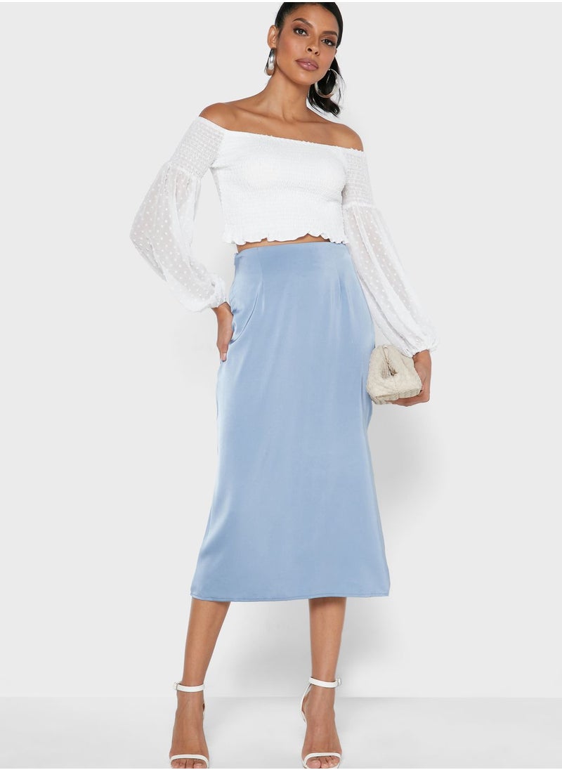 Missguided - Shirred Bardot Top - Image 1