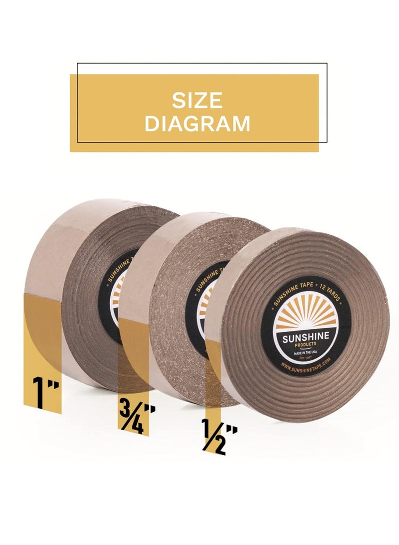 Sunshine Tape Daily Wear Hair System Tape Roll - 1522 Wig Tape - Hypoallergenic, Gentle on Skin - 1-7 Day Hold - 1" x 12yds  - Image 2