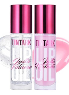 Tintark Lip Plumper Gloss 2 PCS, Natural Lips Plump Plumping Lip Oil, Lip Treatment for Dry Cracked Lips Reduces Lip Lines, Piña Colada Lips Plumpers, Mint &Cucumber Lips Moisturizer  - Image 1