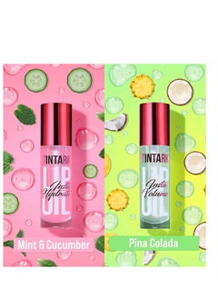 Tintark Lip Plumper Gloss 2 PCS, Natural Lips Plump Plumping Lip Oil, Lip Treatment for Dry Cracked Lips Reduces Lip Lines, Piña Colada Lips Plumpers, Mint &Cucumber Lips Moisturizer  - Image 2