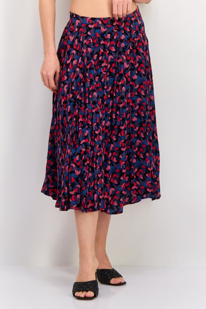 ESPRIT Women Allover Printed Midi Skirt, Multicolor - Image 1