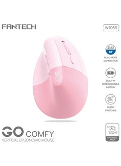 FANTECH Wireless Gaming Mouse  - Bluetooth 5.1 & 2.4G Dual Mode Long-Lasting, 500mAh Rechargeable, 57° Ergonomic Design, 1600 DPI, 7 Buttons for for Laptops Laptops Tablets Etc,  - Image 1