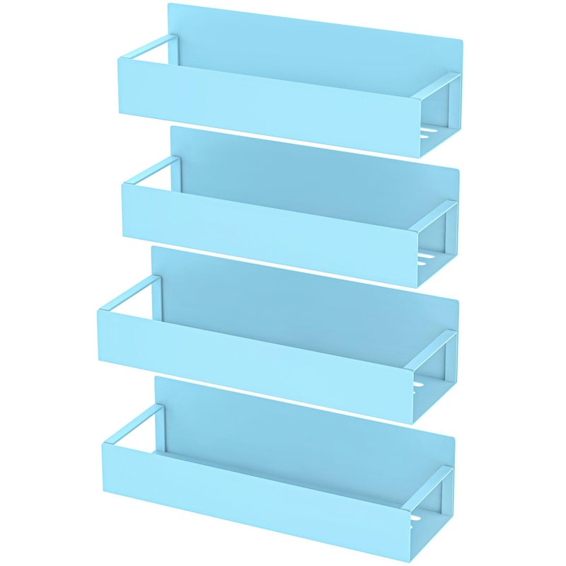 HuggieGems 4 Pack Magnetic Spice Storage Rack Organizer for Refrigerator and Oven, Blue Fridge Organizers and Storage - Image 5