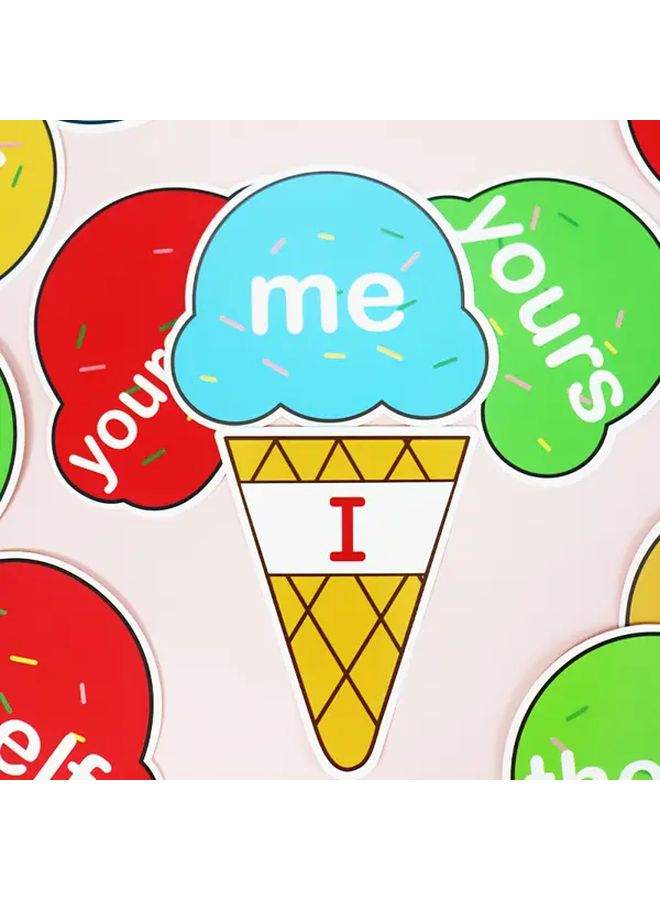 36 Personal Pronoun Flash Cards Sticker Set for English Grammar Learning Classroom Fun - Image 5