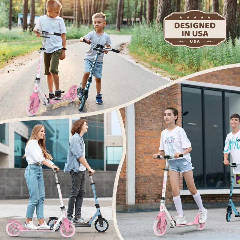 WAYPLUS Kick Scooter for Ages 6+,Kid, Teens & Adults. Max Load 240 LBS. Foldable, Lightweight, 8IN Big Wheels for Kids, Teen and Adults, 4 Adjustable Levels. Bearing ABEC9 - Image 5