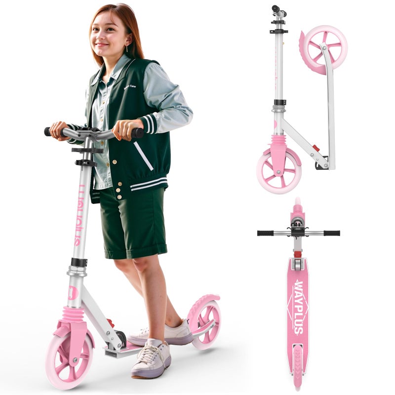 WAYPLUS Kick Scooter for Ages 6+,Kid, Teens & Adults. Max Load 240 LBS. Foldable, Lightweight, 8IN Big Wheels for Kids, Teen and Adults, 4 Adjustable Levels. Bearing ABEC9 - Image 1