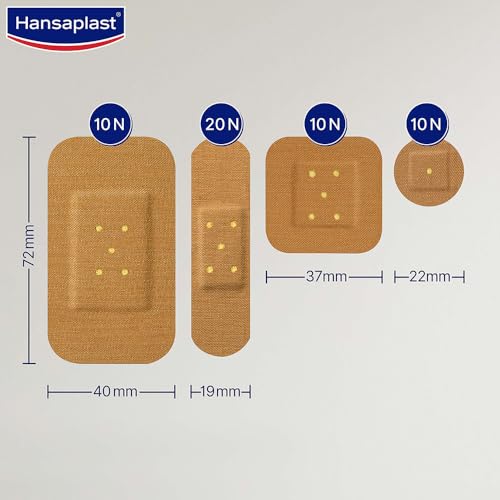 Hansaplast Antiseptic Plasters | Various Shapes & Sizes Bandage | Pack of 50 Units | First Aid kit | Breathable fabric | Home Essential Kit | Antiseptic Wound Pad - Image 4