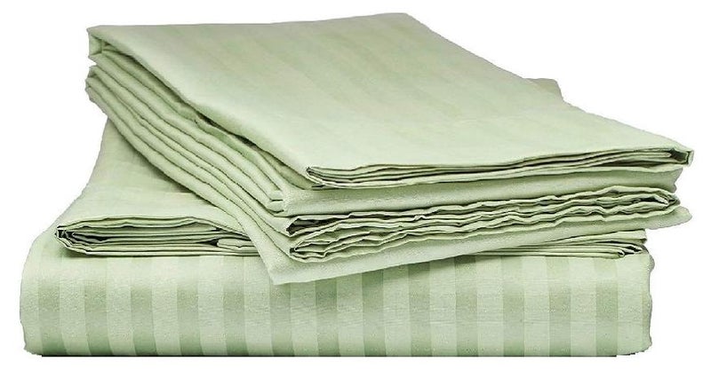 Blueberry Cotton King Striped Fitted Elastic Pack of 3 Bedsheet 200x200+20cm - Image 1