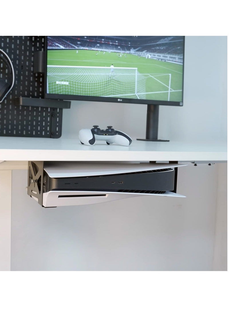 Under Desk Holder for PS5/PS5 Slim,Stealth Mount Compaitble with Playstation 5 Disc & Digital Edition Console,Space Saving,DP-05  - Image 2