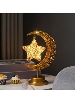 VUCATIN Ramadan Decorations LED Decorative Light Moon Star Table Lamp Cordless Ramadan Moon Shape Desk Lamp Bedside Table Night Light for Bedroom Dining Living Room Party Nursery Office Decor  - Image 3