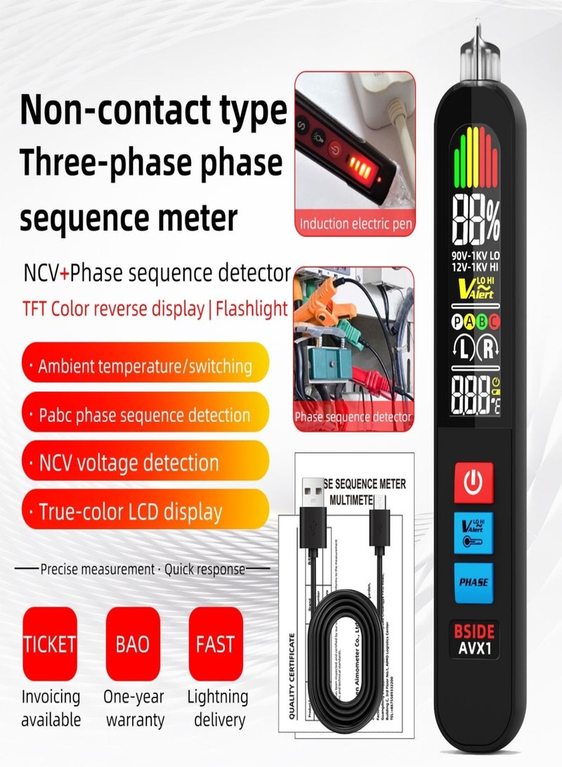 BSIDE AVX1 Non-contact Phase Sequencing Test for Three-Phase Circuit
Intelligent Alert
Distribution Box & Motor Debugging: Safe and Efficient - Image 2