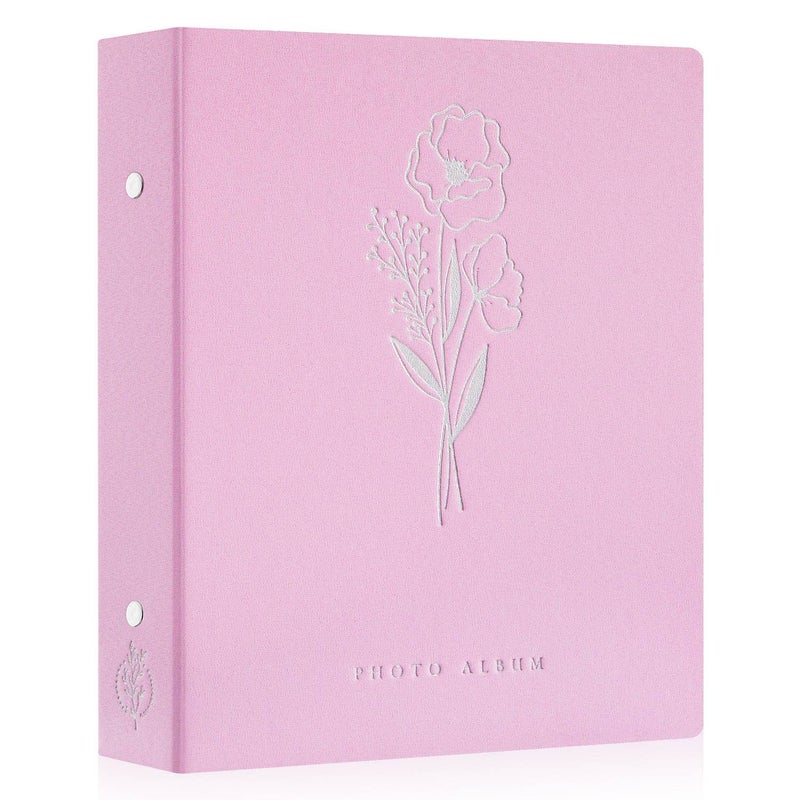 Lanpn Photo Album 4x6 400 Pockets Linen Photo Albums Holds 400 Vertical Pictures Only Pink
