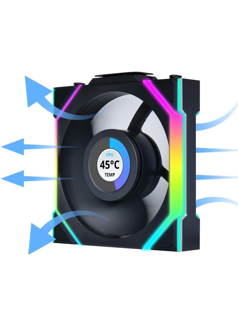 LIAN LI - UNI Fan SL - LCD Wireless 3x120mm- Triple Pack (Reverse Blade) - ARGB Fan - 1.6" LCD Display - 2.4 GHz Wireless Controller Included & Required for Use - Image 1