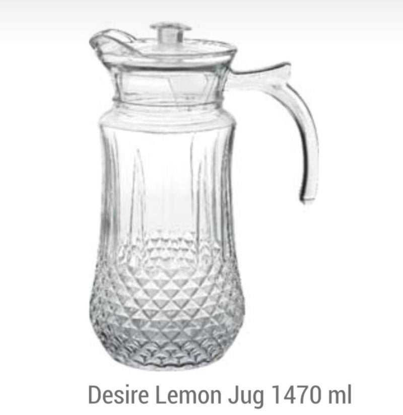 Home-Cart Home-Cart Crystal Desire Lemon Jug 1 Piece, 1470 ml  - Image 4
