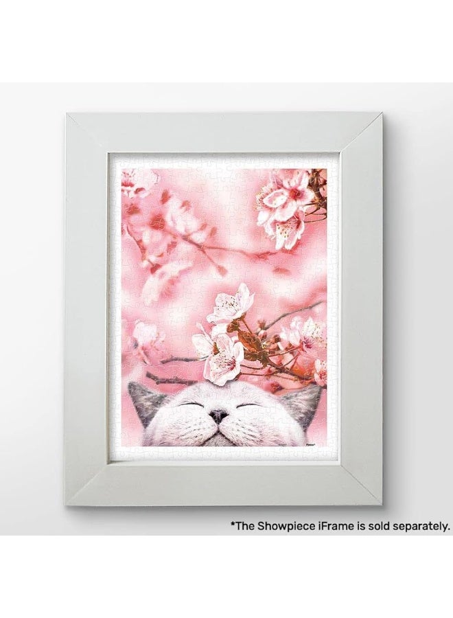 Pintoo Jigsaw Puzzles 300 Piece for Adults - Cherry Blossom - Sakura Cat Beautiful Plastic Puzzle for Home Decor Zero Dust Easy Storage [H2462] - Image 1