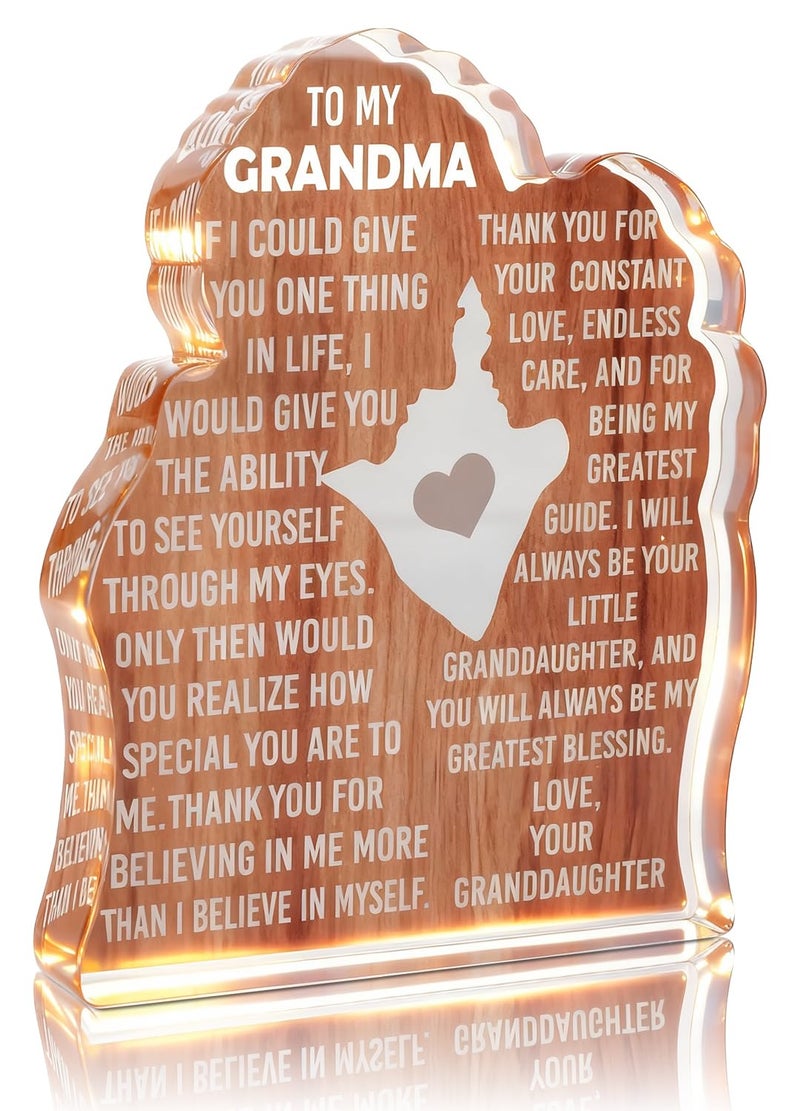 MAMAGIFTREE Valentines Day Grandma Birthday Gifts, Great Gigi Gifts for Grandma from Granddaughter from Granddaughter, Grandmother Present Unique to My Grandma Acrylic Plaque Decor Sign - Image 1