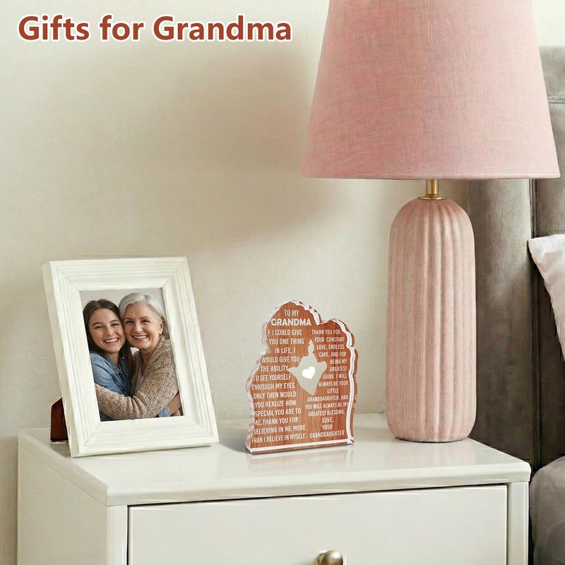 MAMAGIFTREE Valentines Day Grandma Birthday Gifts, Great Gigi Gifts for Grandma from Granddaughter from Granddaughter, Grandmother Present Unique to My Grandma Acrylic Plaque Decor Sign - Image 4