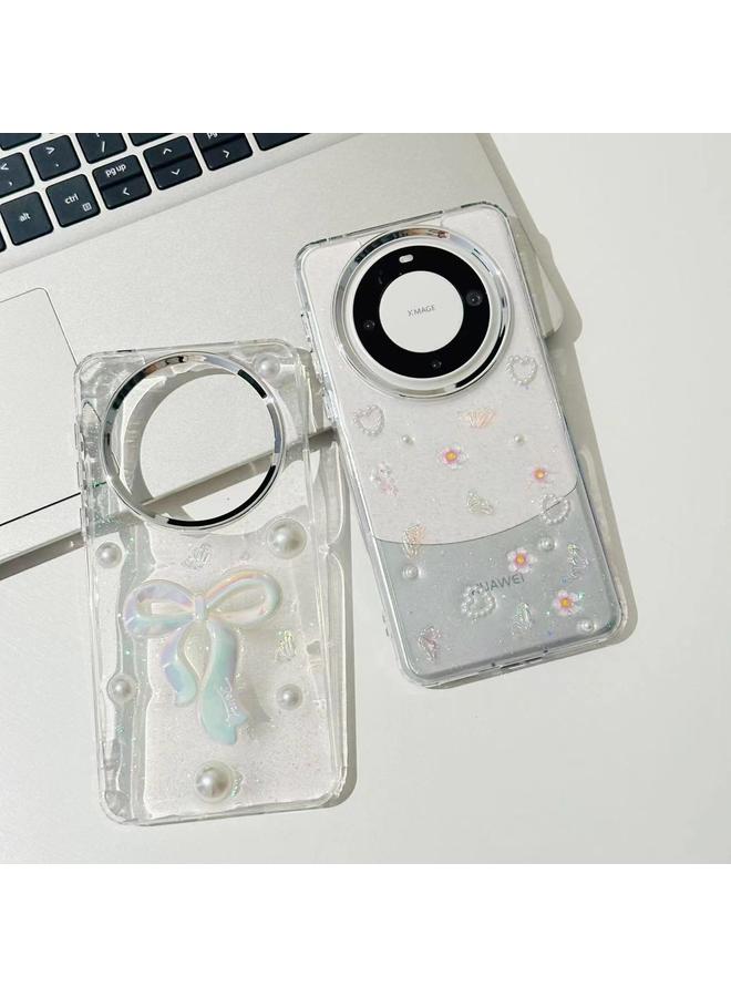 جرين تايجر جراب لهاتف Huawei Mate 50 Pro جراب هاتف TPU ثلاثي الأبعاد بطبعة زهرة اللؤلؤ - Image 2