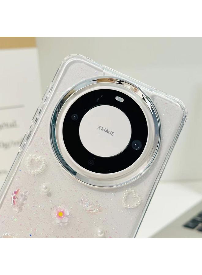 جرين تايجر جراب لهاتف Huawei Mate 50 Pro جراب هاتف TPU ثلاثي الأبعاد بطبعة زهرة اللؤلؤ - Image 5