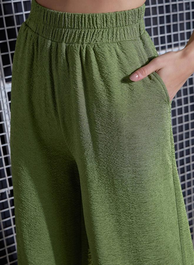 SASSAFRAS Textured Knit Notch Collar Shirt & Darted Pants Co-Ords by Styli - Image 5
