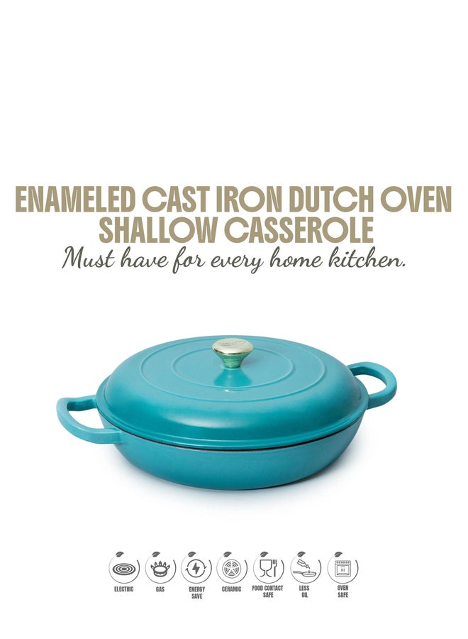 VAV GET Enameled Cast Iron Dutch Oven Shallow Casserole 12-inch - Image 2